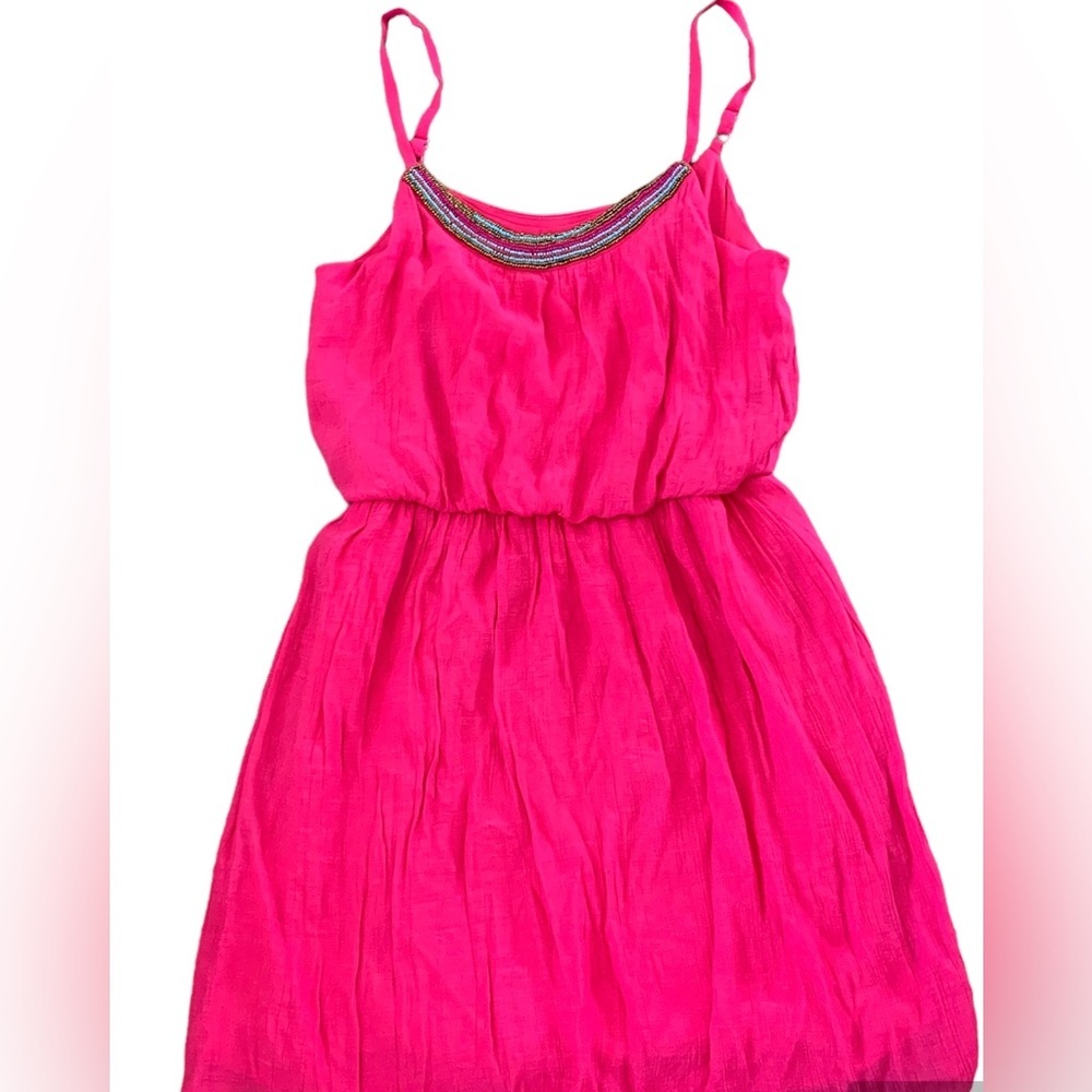 IZ Byer Pink Beaded Blouson Dress Size Small